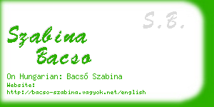 szabina bacso business card