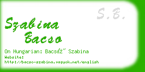 szabina bacso business card